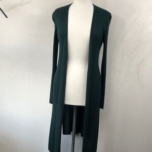 International Concepts INC Forest Green Long line Ribbed Knit Cardigan Sweater S